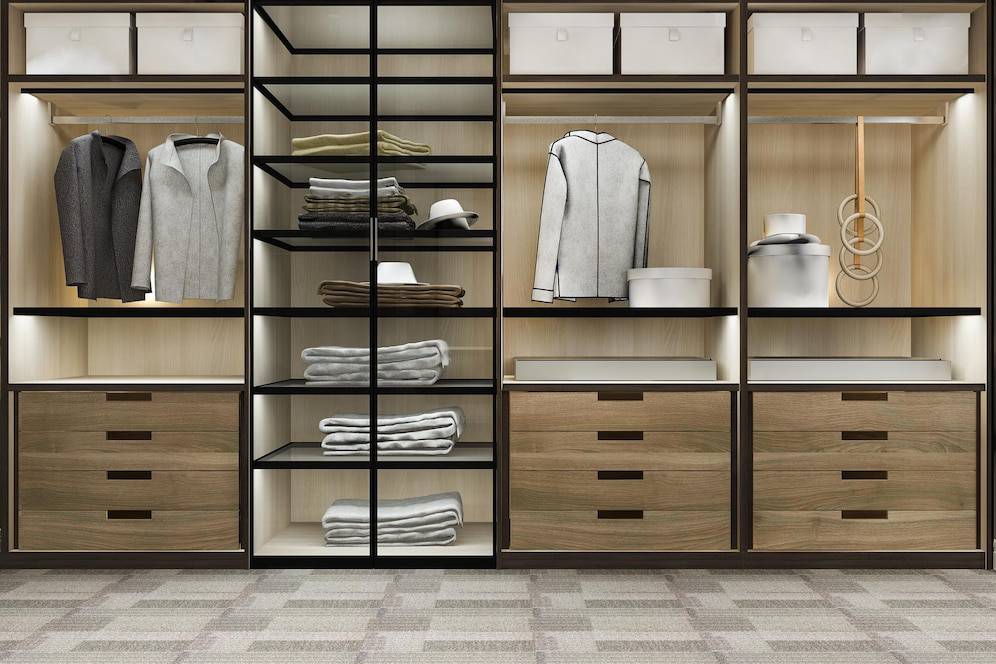Essential wardrobe base colours including black, beige, and grey.”